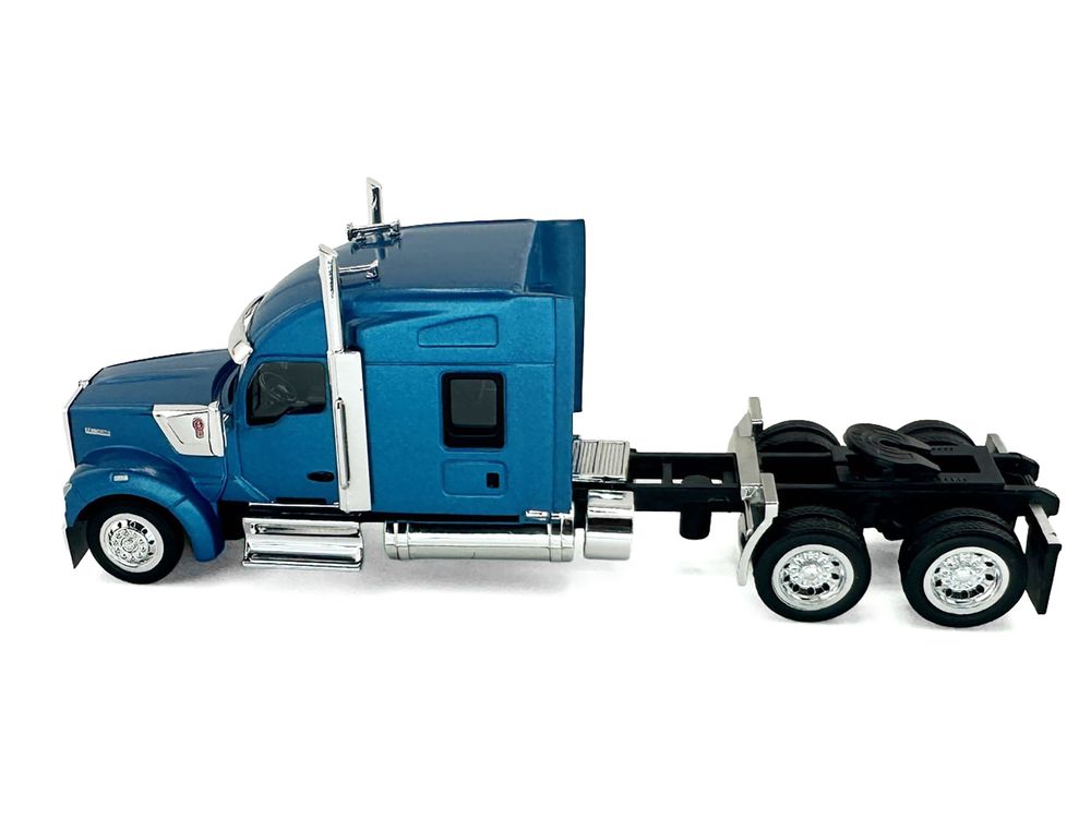 Kenworth W990 with Stand Up Sleeper Cab Blue Metallic 1/87 (HO) Plastic Model Car by HO Logistics view 2