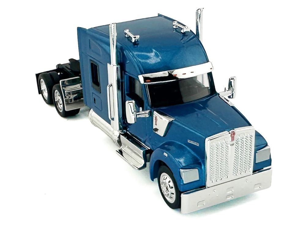 Kenworth W990 with Stand Up Sleeper Cab Blue Metallic 1/87 (HO) Plastic Model Car by HO Logistics view 3