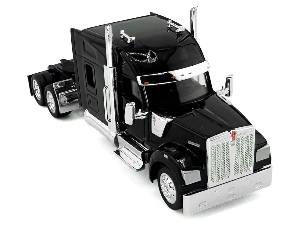 Kenworth W990 with Stand Up Sleeper Cab Black 1/87 (HO) Plastic Model Car by HO Logistics view 2