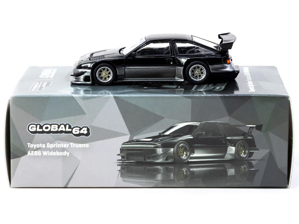 Toyota Sprinter Trueno AE86 Widebody RHD (Right Hand Drive) "Jonsibal Designworks" Black and Gray Metallic "Global64" Series 1/64 Diecast Model by Tarmac Works view 3