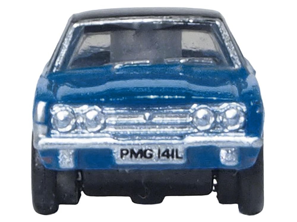 Ford Cortina MKIII RHD (Right Hand Drive) Electric Monza Blue with Black Top 1/148 (N) Scale Diecast Model Car by Oxford Diecast view 3