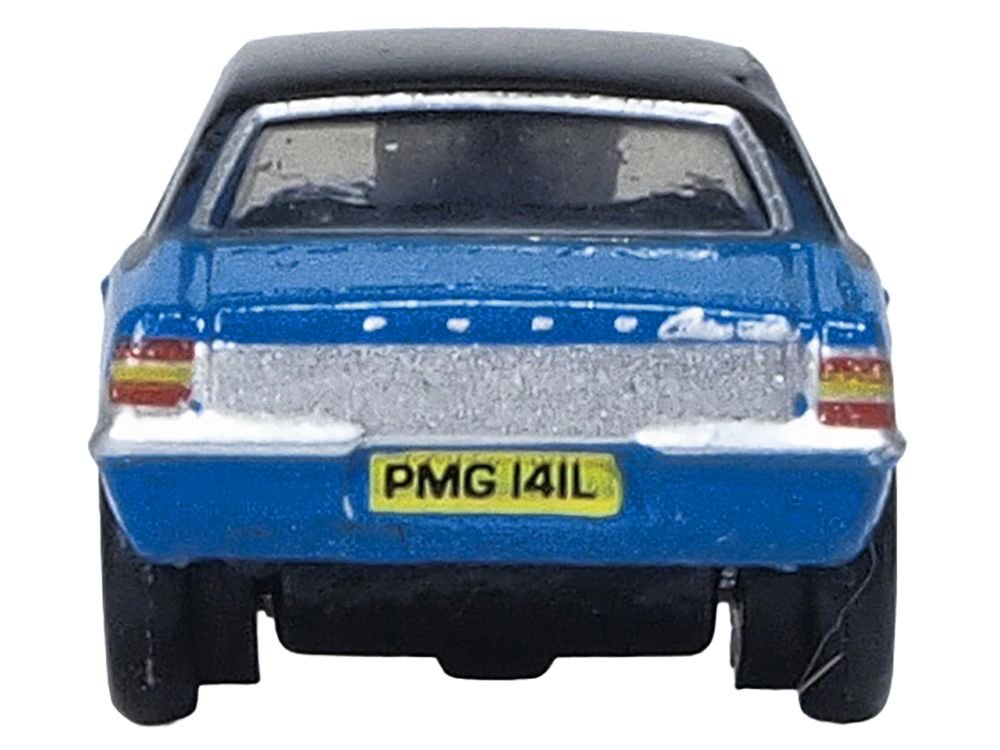 Ford Cortina MKIII RHD (Right Hand Drive) Electric Monza Blue with Black Top 1/148 (N) Scale Diecast Model Car by Oxford Diecast view 4