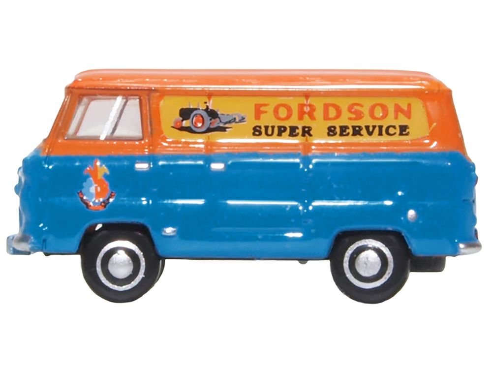 Ford 400E Van RHD (Right Hand Drive) "Fordson Super Service" Blue and Orange 1/148 (N) Scale Diecast Model Car by Oxford Diecast view 2