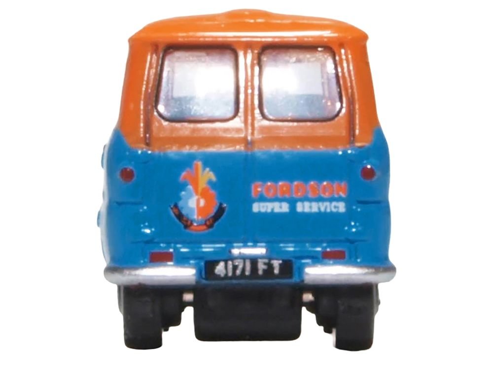 Ford 400E Van RHD (Right Hand Drive) "Fordson Super Service" Blue and Orange 1/148 (N) Scale Diecast Model Car by Oxford Diecast view 4