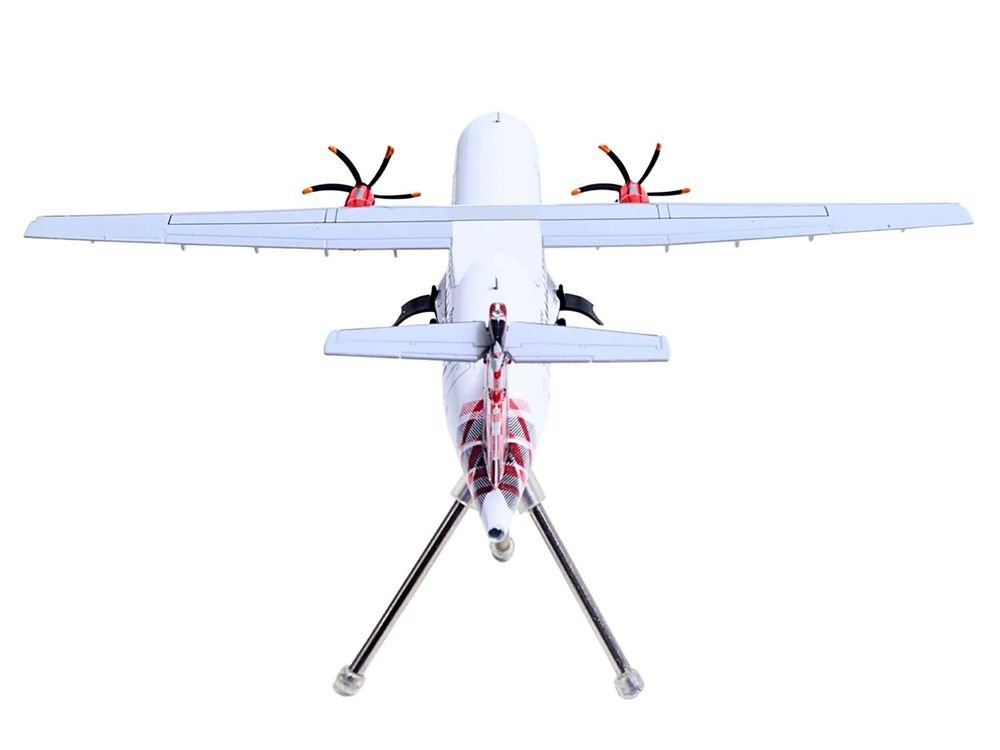 ATR 72-600 Commercial Aircraft "Loganair - Scotland's Airline" (G-LMTE) White with Red Plaid Tail "Gemini 200" Series 1/200 Diecast Model Airplane by GeminiJets view 5
