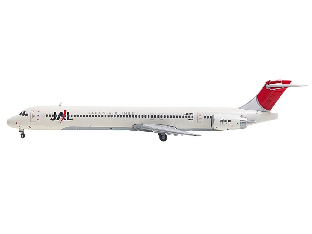 McDonnell Douglas MD-90 Commercial Aircraft "Japan Airines" (JA002D) White with Red Tail 1/400 Diecast Model Airplane by GeminiJets view 2