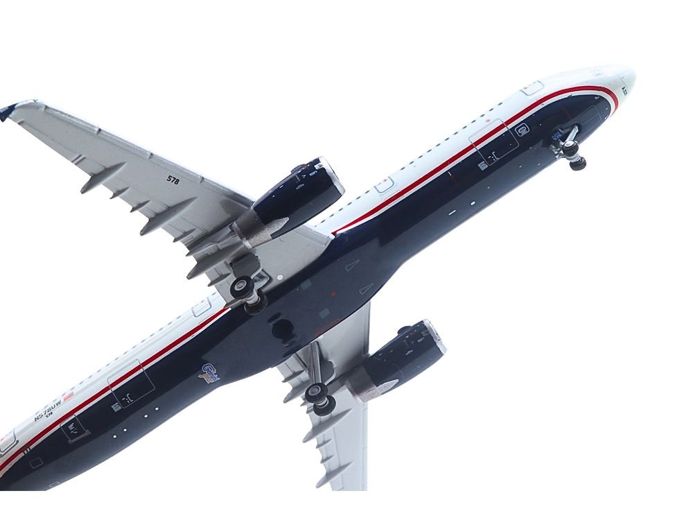 Airbus A321 Commercial Aircraft "American Airlines - US Airways Heritage Jet" (N578UW) White with Blue Tail 1/400 Diecast Model Airplane by GeminiJets view 2