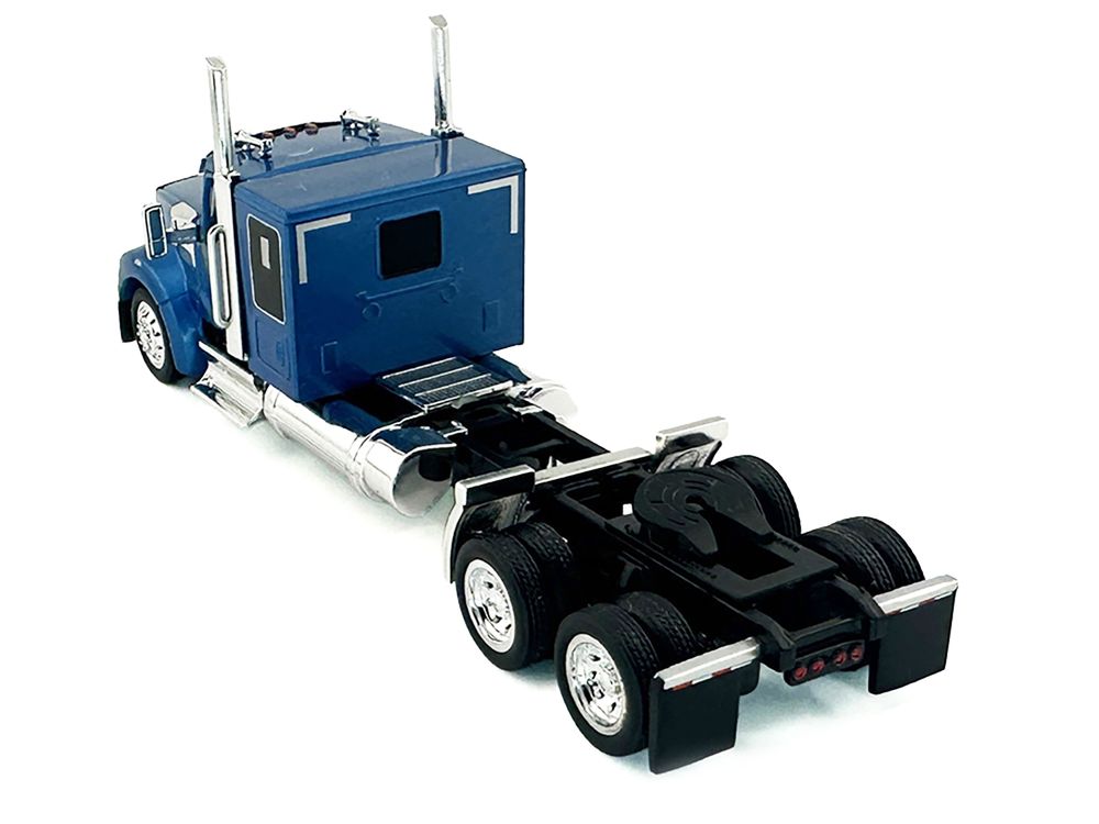 Kenworth W990 with Flat Top Sleeper Cab Blue Metallic 1/87 (HO) Plastic Model Car by HO Logistics view 3