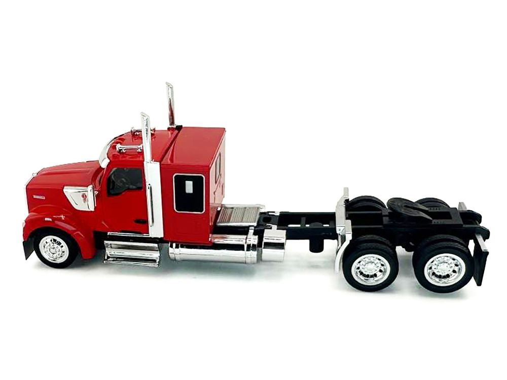 Kenworth W990 with Flat Top Sleeper Cab Red 1/87 (HO) Plastic Model Car by HO Logistics view 2