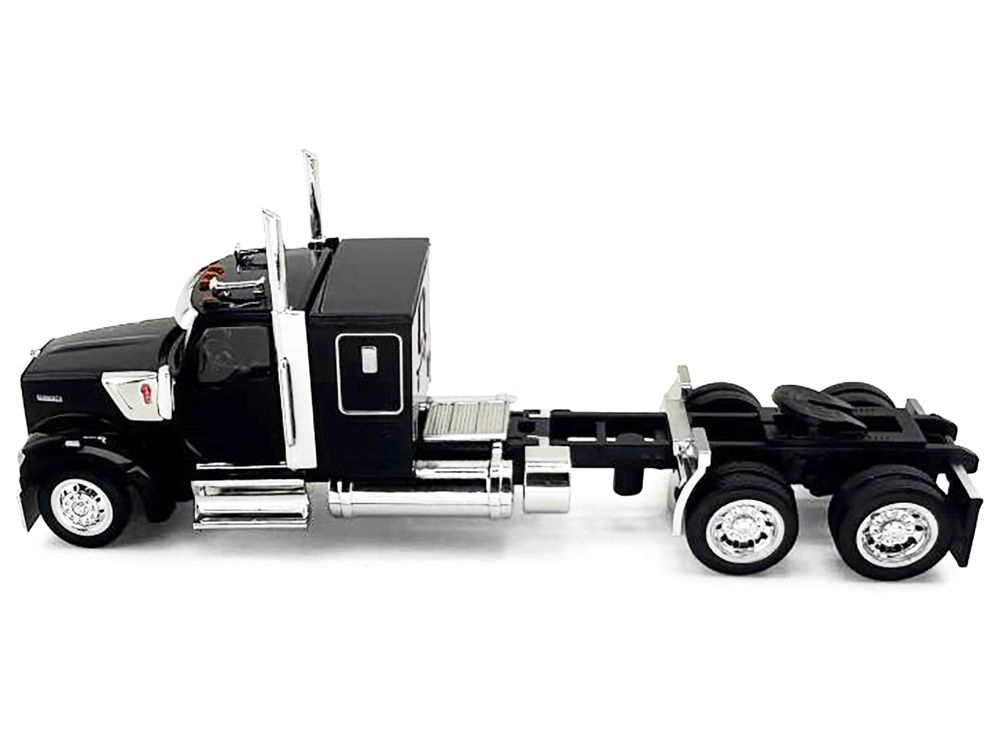 Kenworth W990 with Flat Top Sleeper Cab Black 1/87 (HO) Plastic Model Car by HO Logistics view 2