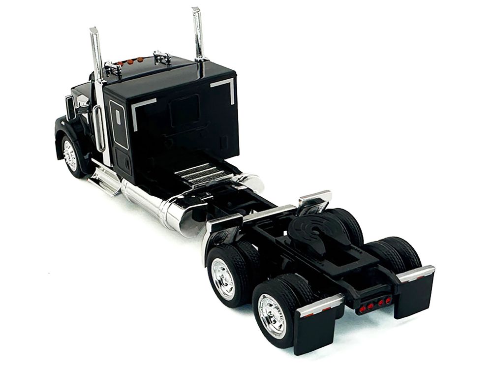Kenworth W990 with Flat Top Sleeper Cab Black 1/87 (HO) Plastic Model Car by HO Logistics view 3