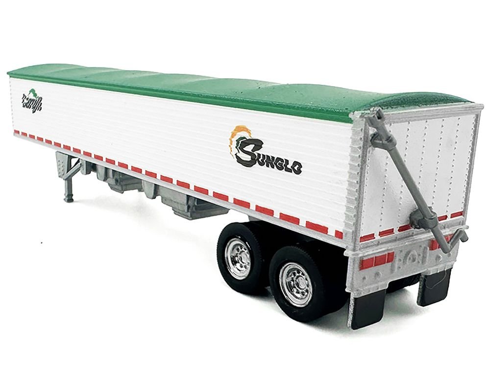 Covered Grain Trailer White with Green Tarp "SunGlo - Cargill" 1/87 (HO) Plastic Model Car by HO Logistics view 3