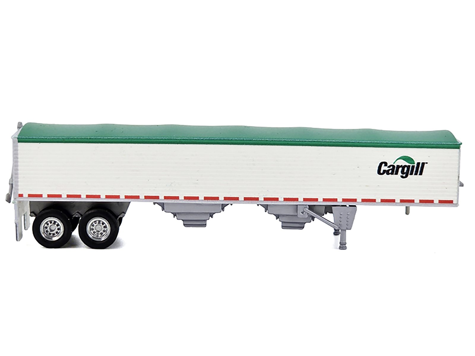 Covered Grain Trailer White with Green Tarp "Cargill" 1/87 (HO) Plastic Model Car by HO Logistics view 2