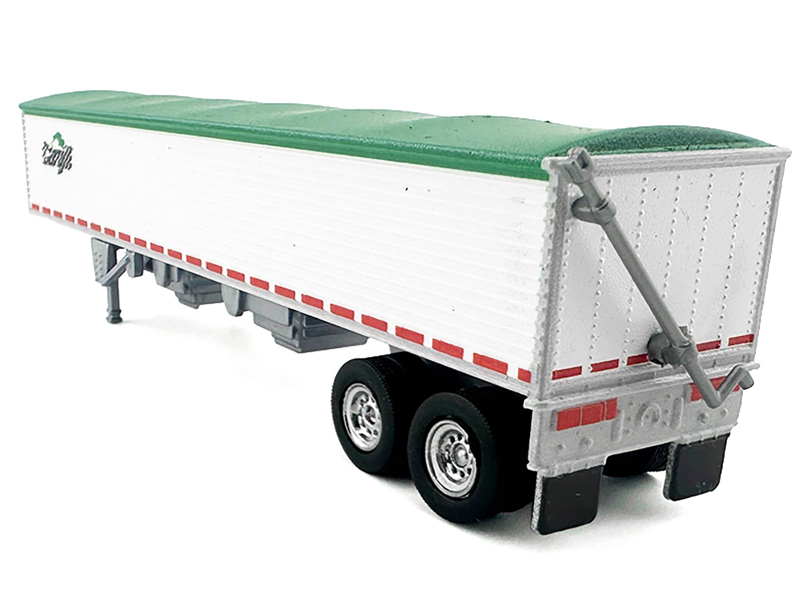 Covered Grain Trailer White with Green Tarp "Cargill" 1/87 (HO) Plastic Model Car by HO Logistics view 3