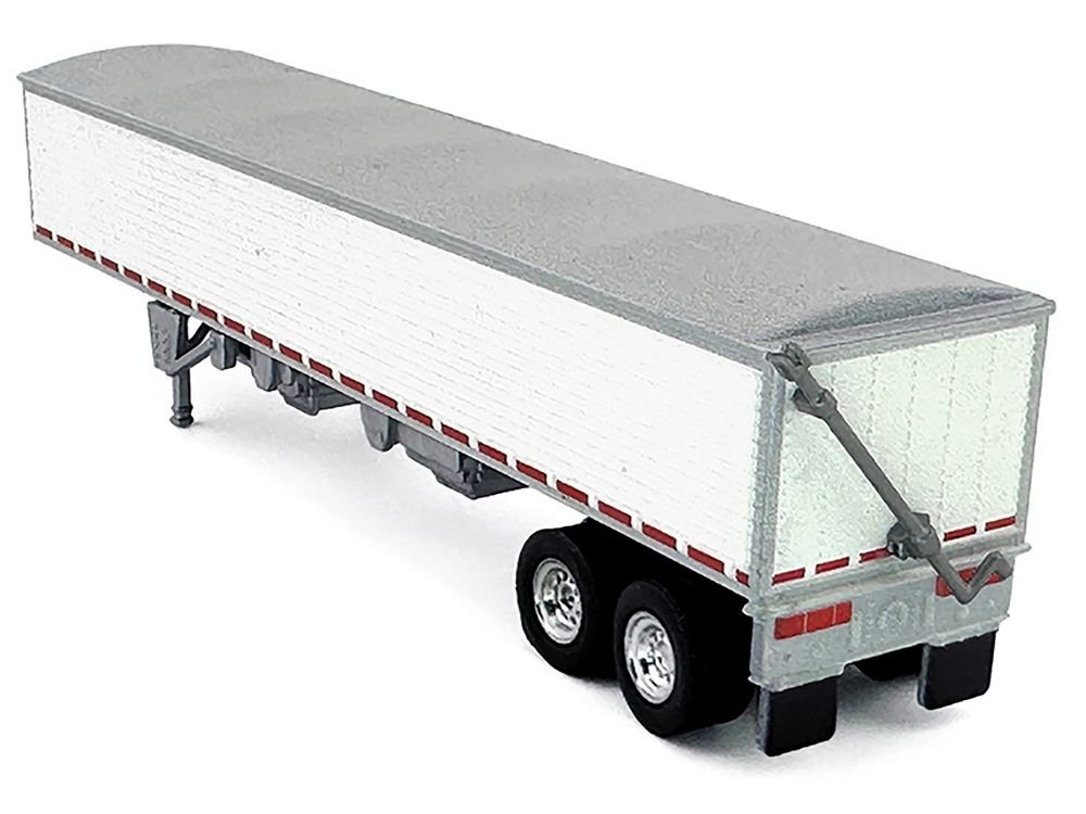 Covered Grain Trailer White with Silver Tarp 1/87 (HO) Plastic Model Car by HO Logistics view 3
