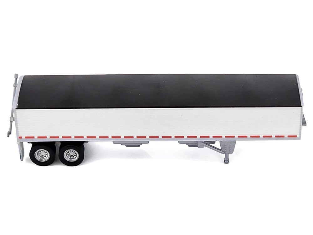 Covered Grain Trailer White with Black Tarp 1/87 (HO) Plastic Model Car by HO Logistics view 2