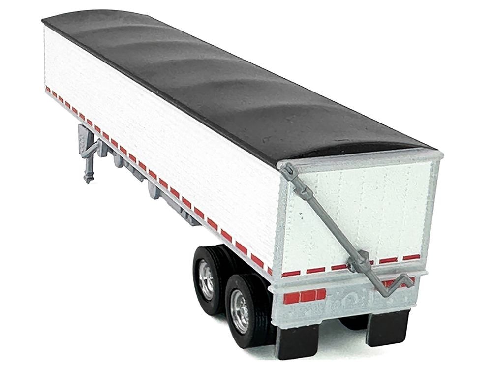 Covered Grain Trailer White with Black Tarp 1/87 (HO) Plastic Model Car by HO Logistics view 3