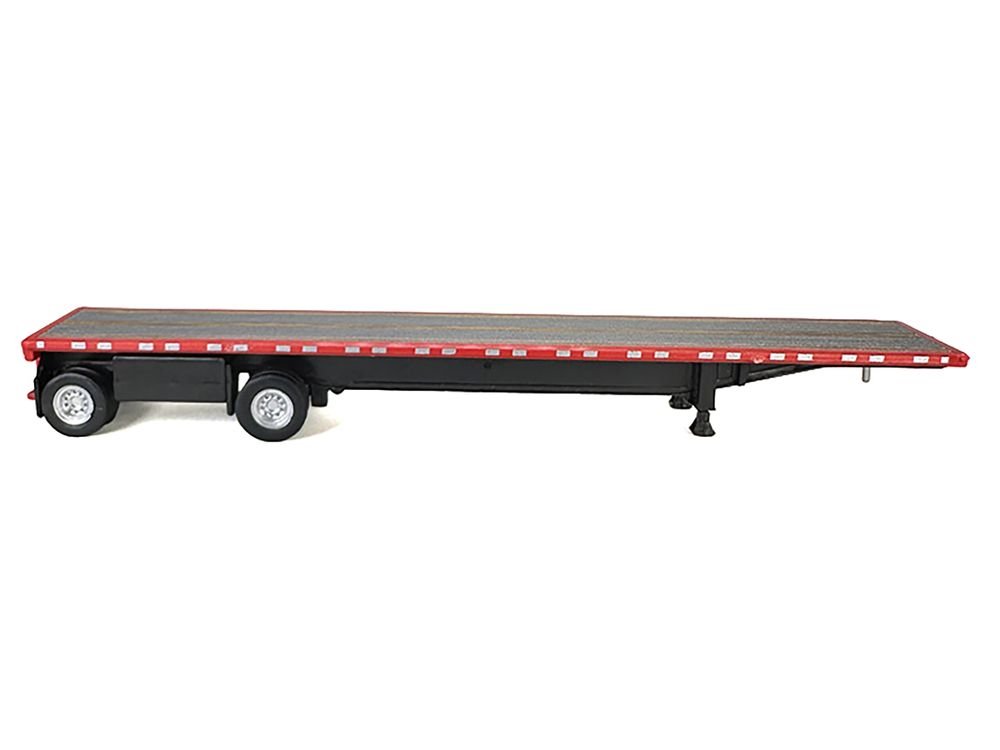 High Boy Spread Axle Flatbed Trailer Red 1/87 (HO) Plastic Model Car by HO Logistics view 3