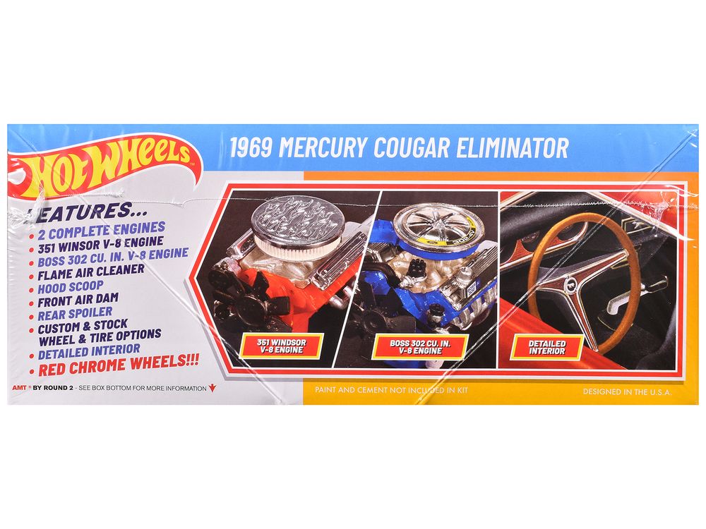 Skill 2 Model Kit 1969 Mercury Cougar Eliminator "Hot Wheels" 1/25 Scale Model by AMT view 2