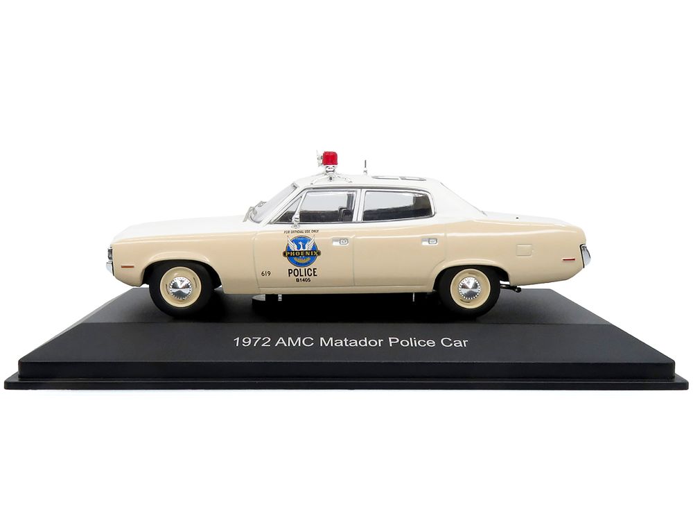 1972 AMC Matador Police Car "Phoenix Police Department" White and Beige 1/43 Diecast Model by Iconic Replicas view 3