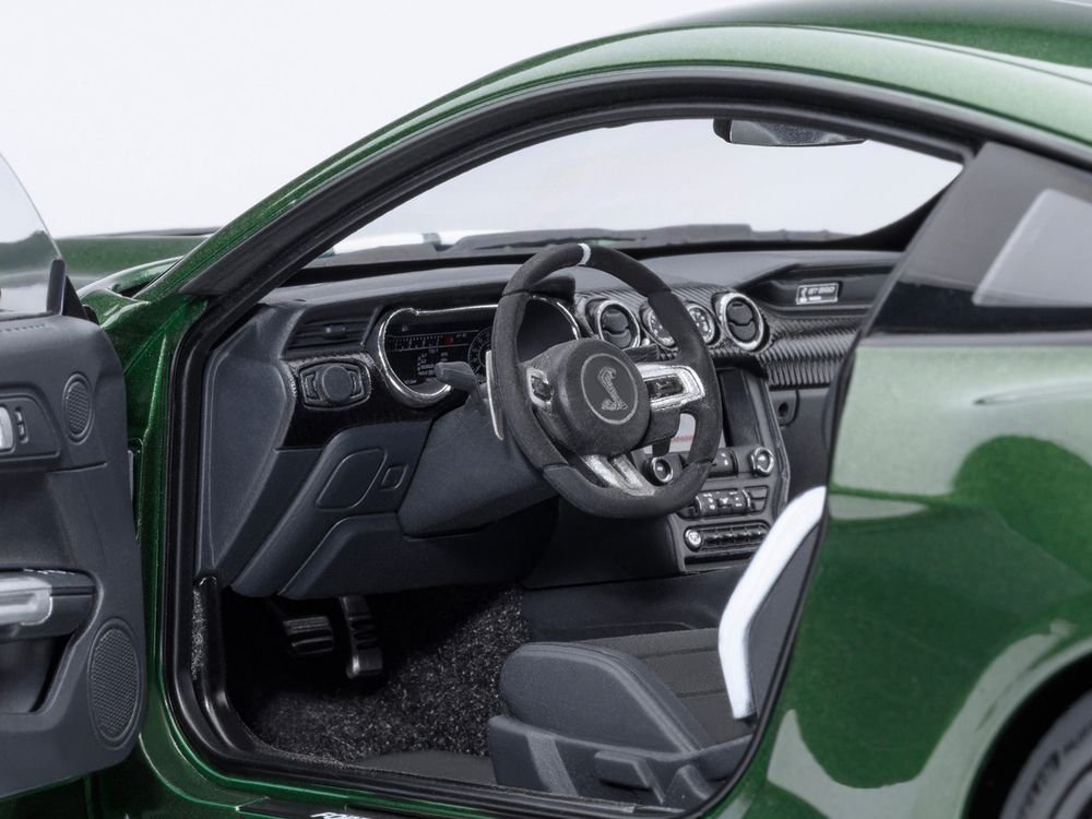 Ford Mustang Shelby GT500 Eruption Green Metallic with White Stripes 1/18 Model Car by Autoart view 3