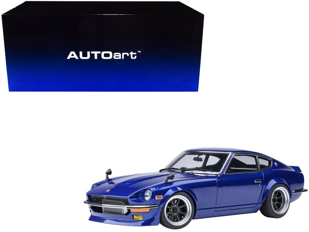 Nissan Fairlady Z RHD (Right Hand Drive) "Akuma No Z" Blue Metallic "Wangan Midnight - Comic #1 Version" Manga 1/18 Model Car by Autoart