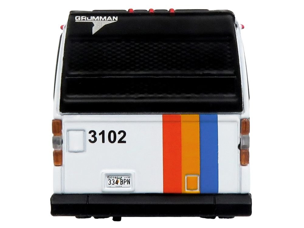 1980 Grumman 870 Advanced Design Transit Bus "MARTA Atlanta" White with Stripes "Vintage Bus & Motorcoach Collection" Limited Edition 1/87 (HO) Diecast Model by Iconic Replicas view 5