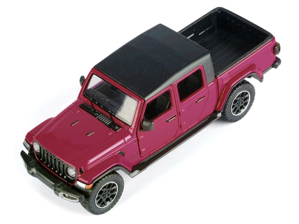 2021 Jeep Gladiator Overland Pickup Truck Purple with Matt Black Top 1/24-1/27 Diecast Model Car by Motormax view 5