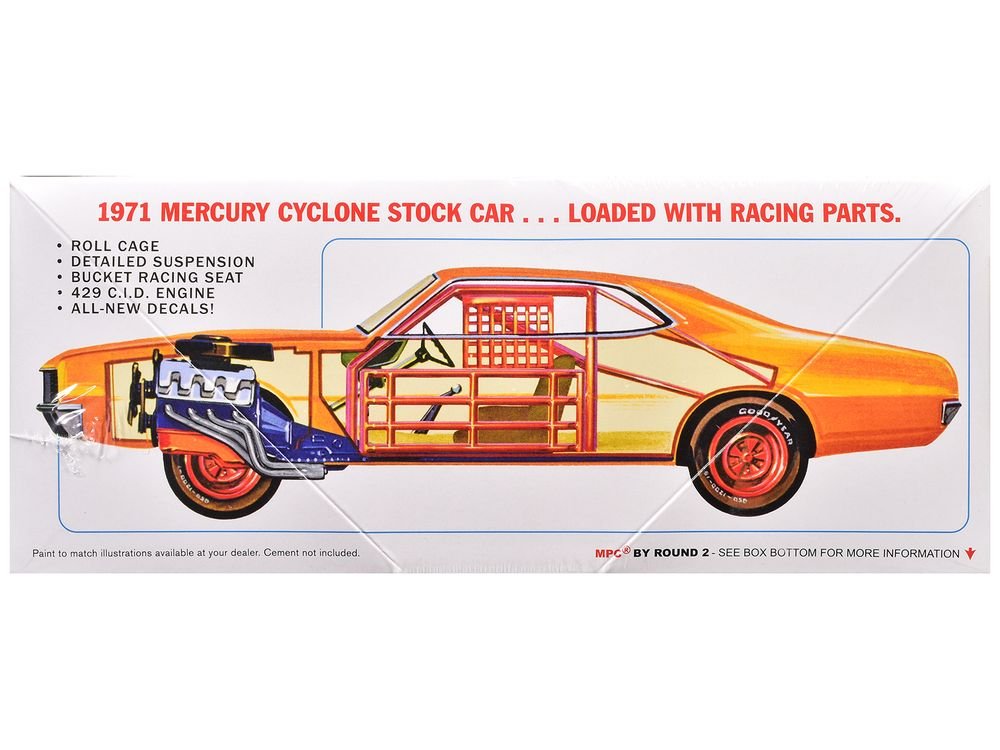 Skill 2 Model Kit 1971 Mercury Cyclone Stock Car 1/25 Scale Model by MPC view 3