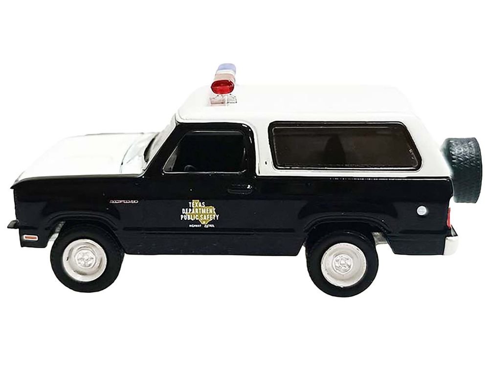 1978 Dodge Ramcharger Police Vehicle "Texas Department of Public Safety Highway Patrol" Black with White Hood and Top "Hobby Exclusive" Series 1/64 Diecast Model Car by Greenlight view 2