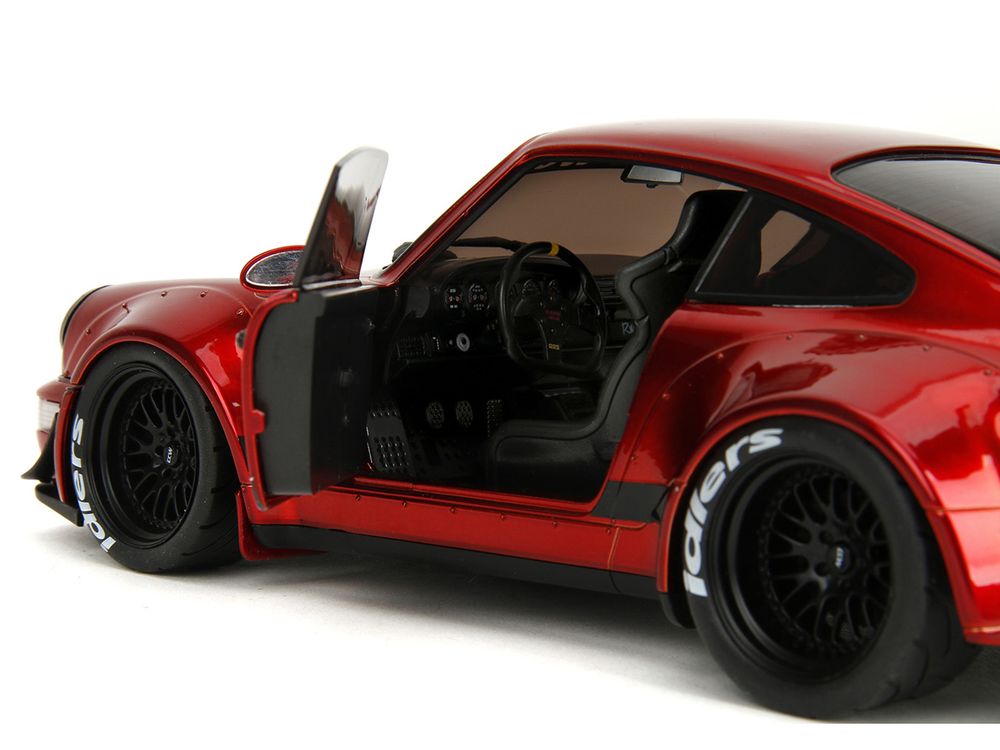 RWB Body Kit Red Metallic with Black Stripes "Pink Slips" Series 1/18 Diecast Model Car by Jada view 3
