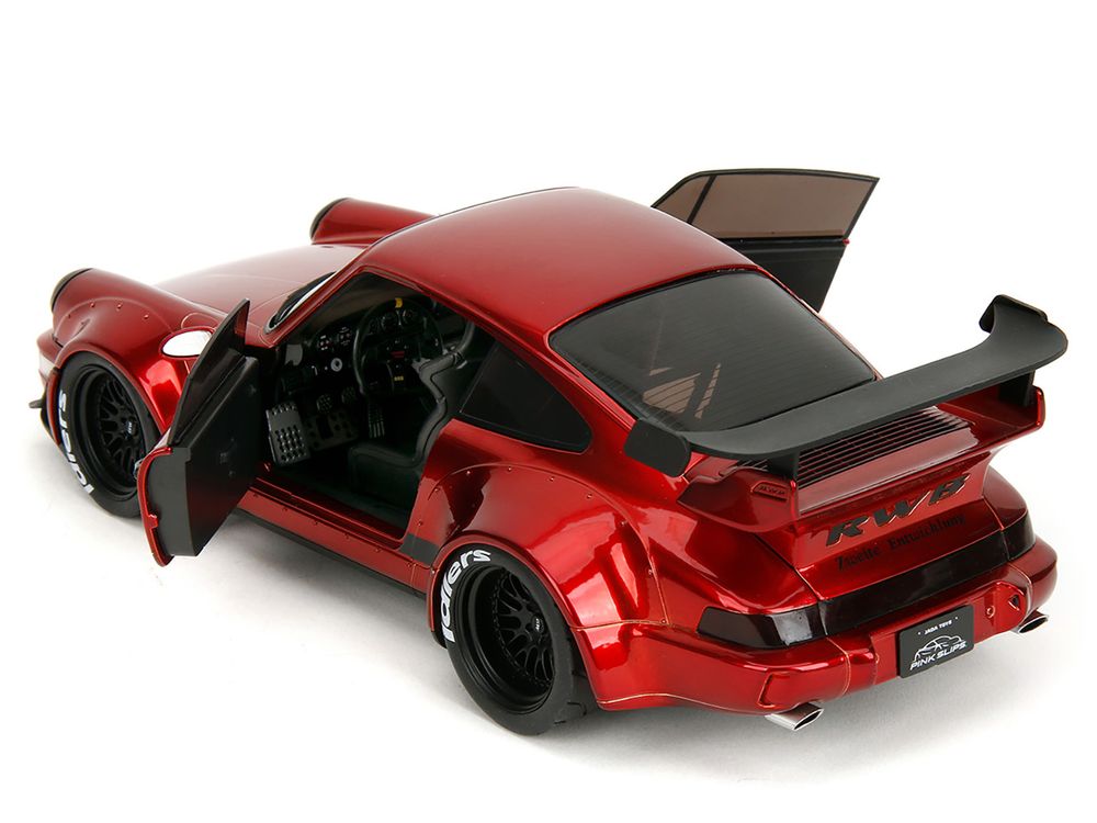 RWB Body Kit Red Metallic with Black Stripes "Pink Slips" Series 1/18 Diecast Model Car by Jada view 4