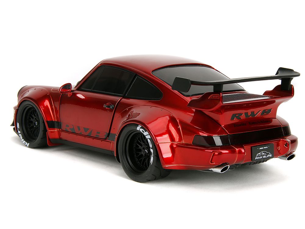 RWB Body Kit Red Metallic with Black Stripes "Pink Slips" Series 1/18 Diecast Model Car by Jada view 5