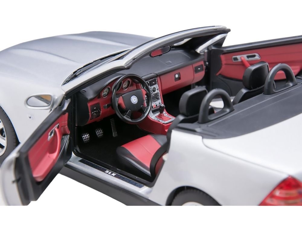 1996 Mercedes-Benz SLK Convertible Brilliant Silver Metallic 1/18 Diecast Model Car by Norev view 4