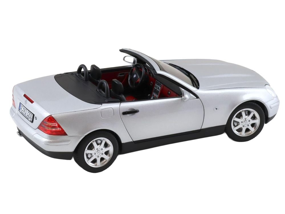 1996 Mercedes-Benz SLK Convertible Brilliant Silver Metallic 1/18 Diecast Model Car by Norev view 5