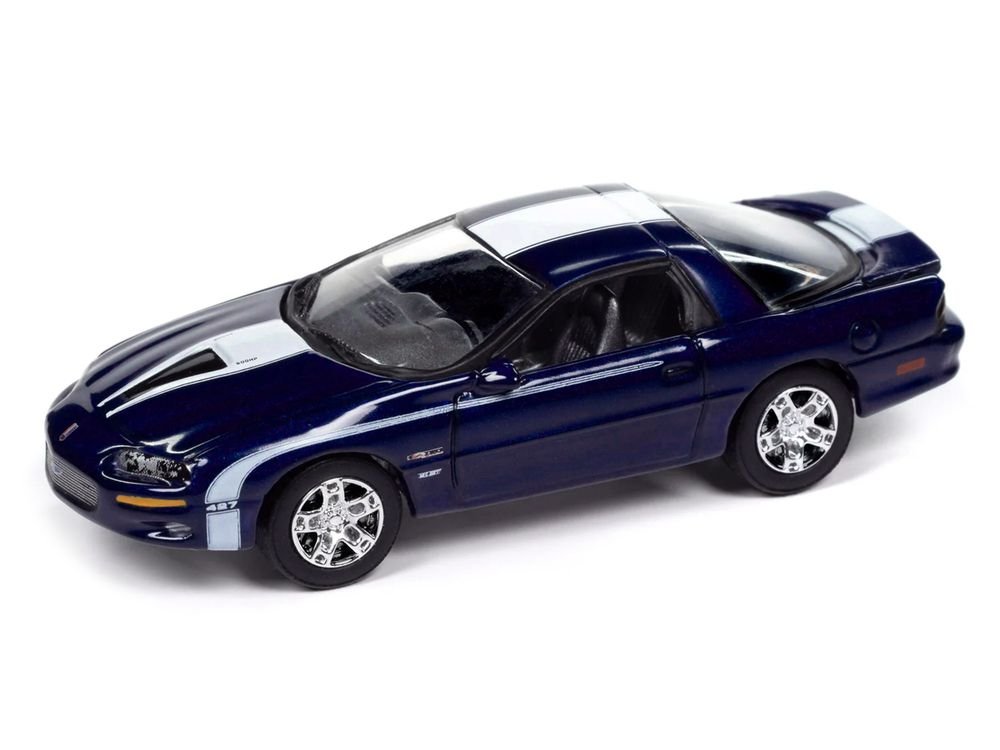 2002 Chevrolet Nickey Camaro ZL1 Navy Blue Metallic with White Stripes "Muscle Cars USA" Series 1/64 Diecast Model Car by Johnny Lightning view 2