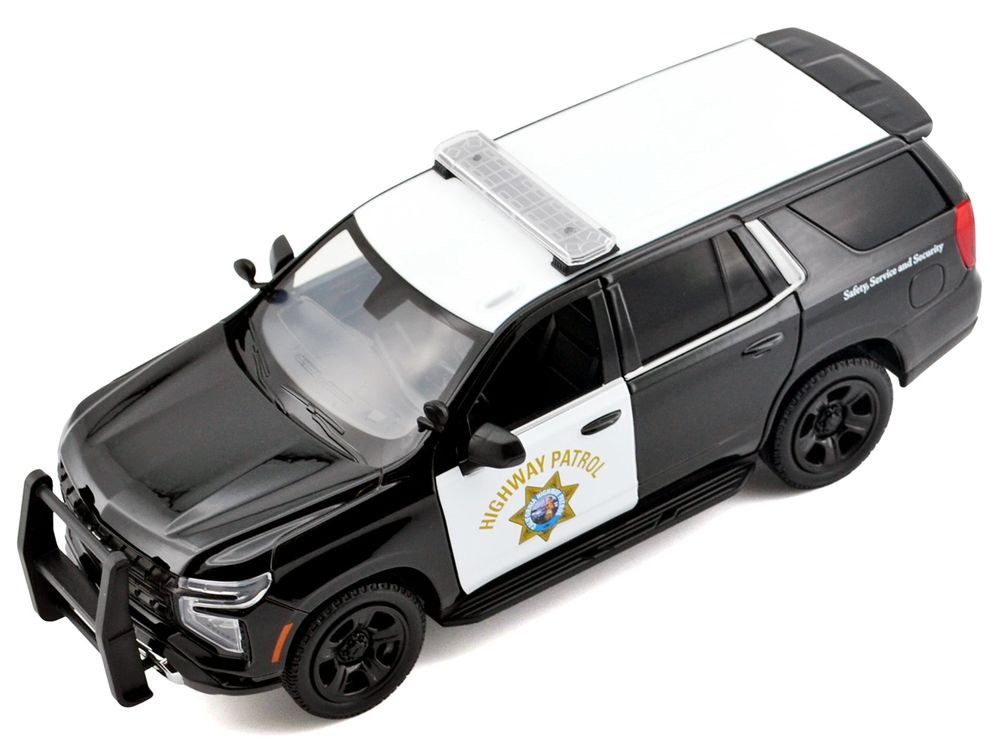 2025 Chevrolet Tahoe Police Pursuit Vehicle "California Highway Patrol" Black and White "Law Enforcement and Public Service" Series 1/24 Diecast Model Car by Motormax view 5