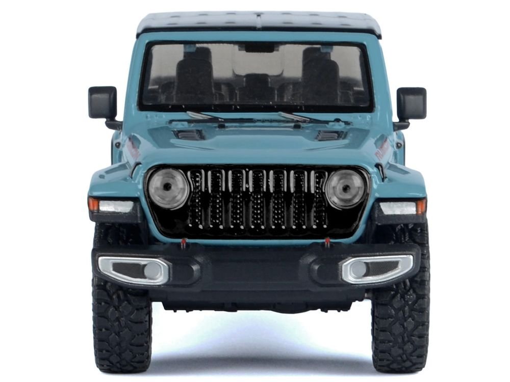 2021 Jeep Gladiator Rubicon (Closed Top) Pickup Truck Blue with Black Top 1/24-1/27 Diecast Model Car by Motormax view 3