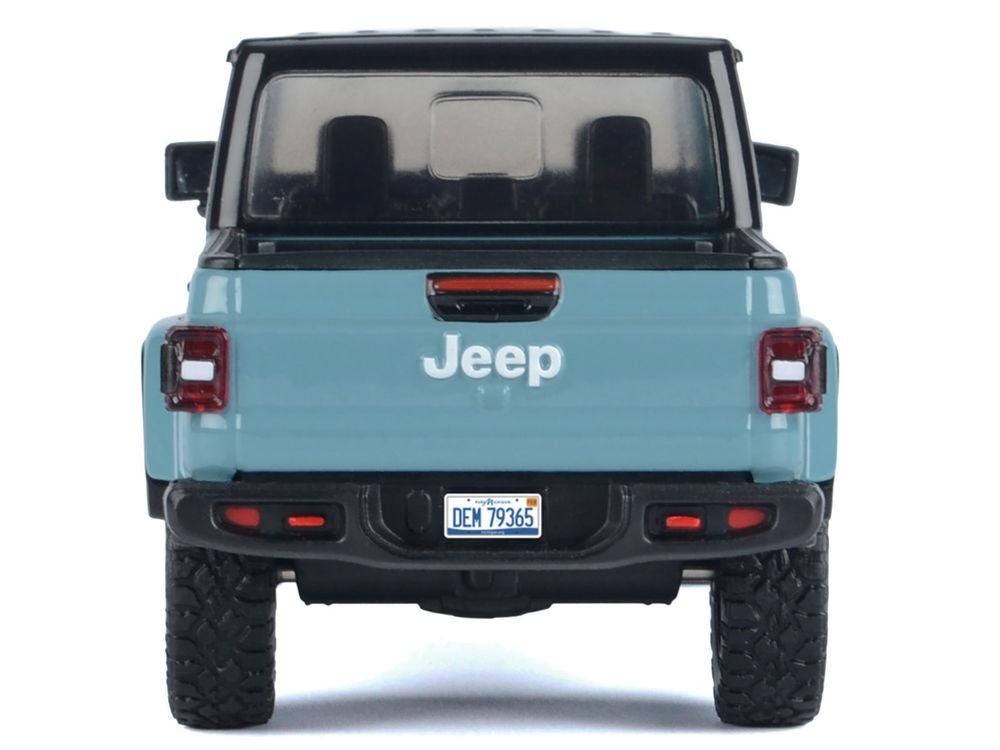 2021 Jeep Gladiator Rubicon (Closed Top) Pickup Truck Blue with Black Top 1/24-1/27 Diecast Model Car by Motormax view 4