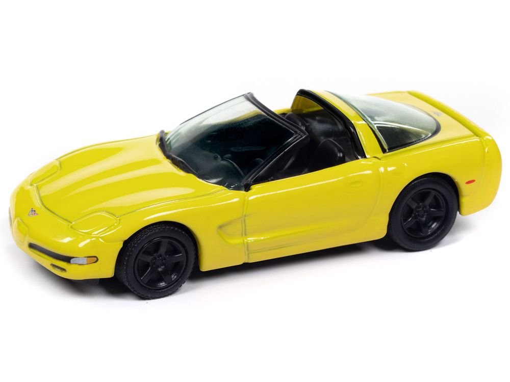 2003 Chevrolet Corvette Convertible "50th Anniversary" Millennium Yellow "Classic Gold Collection" 1/64 Diecast Model Car by Johnny Lightning view 2