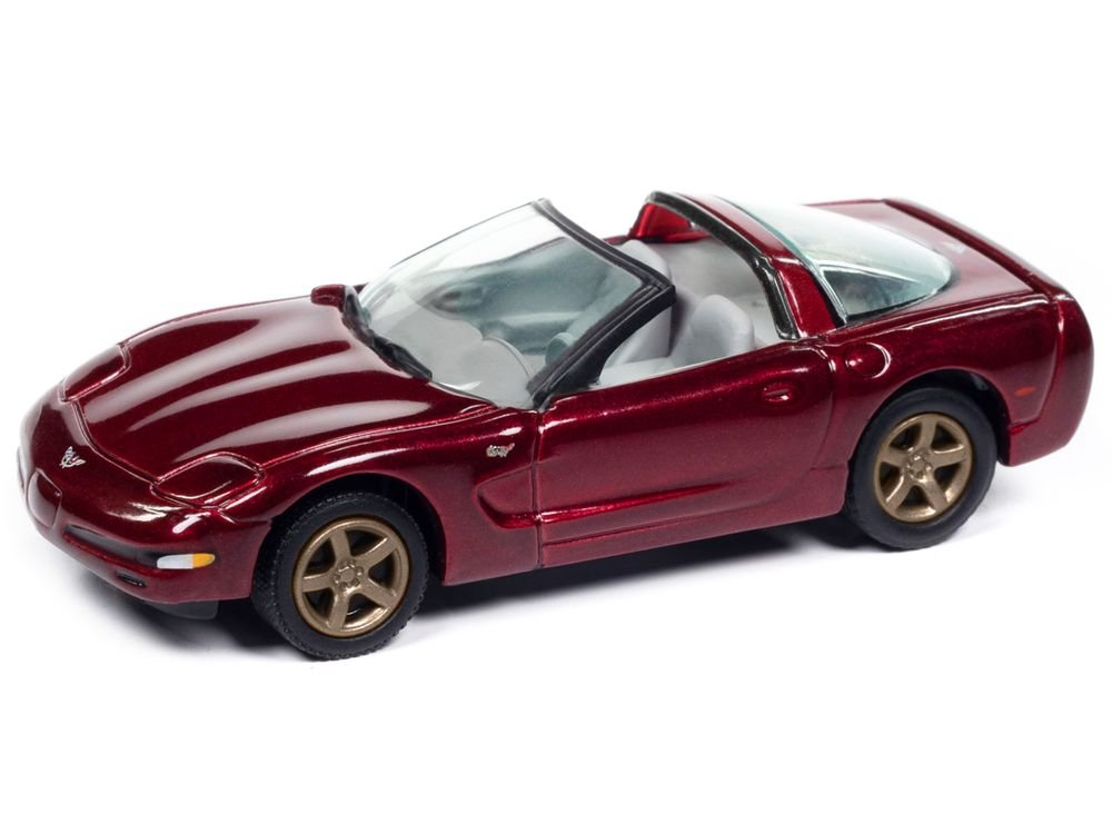 2003 Chevrolet Corvette Convertible "50th Anniversary" Anniversary Red Metallic "Classic Gold Collection" 1/64 Diecast Model Car by Johnny Lightning view 2