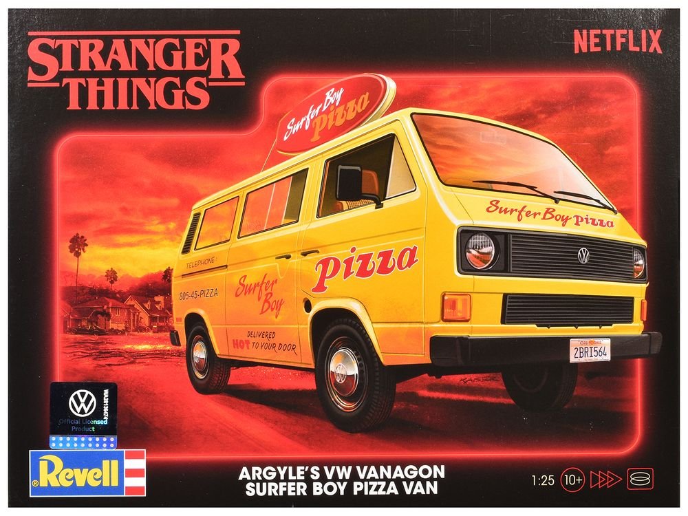 Level 3 Model Kit Argyle’s Volkswagen Vanagon "Surfer Boy Pizza" Van "Stranger Things" (2016-Current) TV Series 1/25 Scale Model by Revell