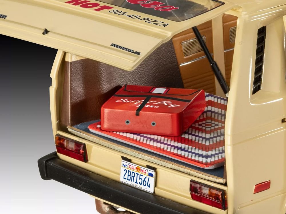 Level 3 Model Kit Argyle’s Volkswagen Vanagon "Surfer Boy Pizza" Van "Stranger Things" (2016-Current) TV Series 1/25 Scale Model by Revell view 3