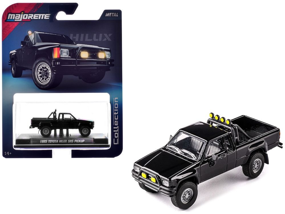 1985 Toyota Hilux SR5 Pickup Truck Black "Collection" Series 1/64 Diecast Model Car by Majorette