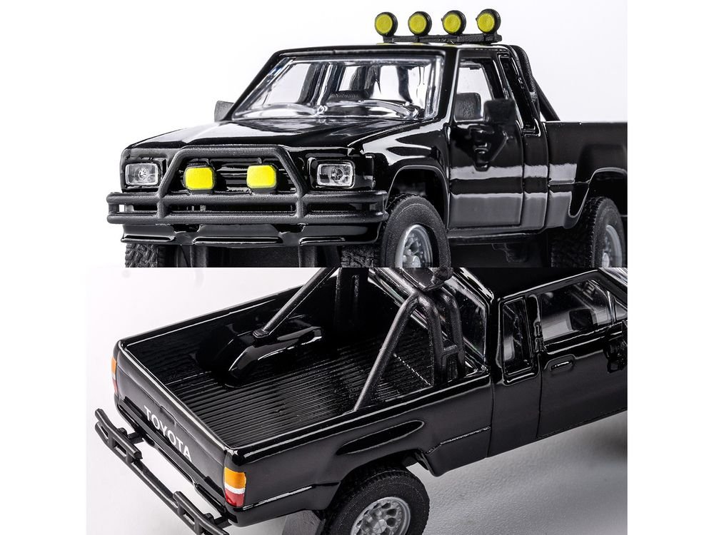 1985 Toyota Hilux SR5 Pickup Truck Black "Collection" Series 1/64 Diecast Model Car by Majorette view 2