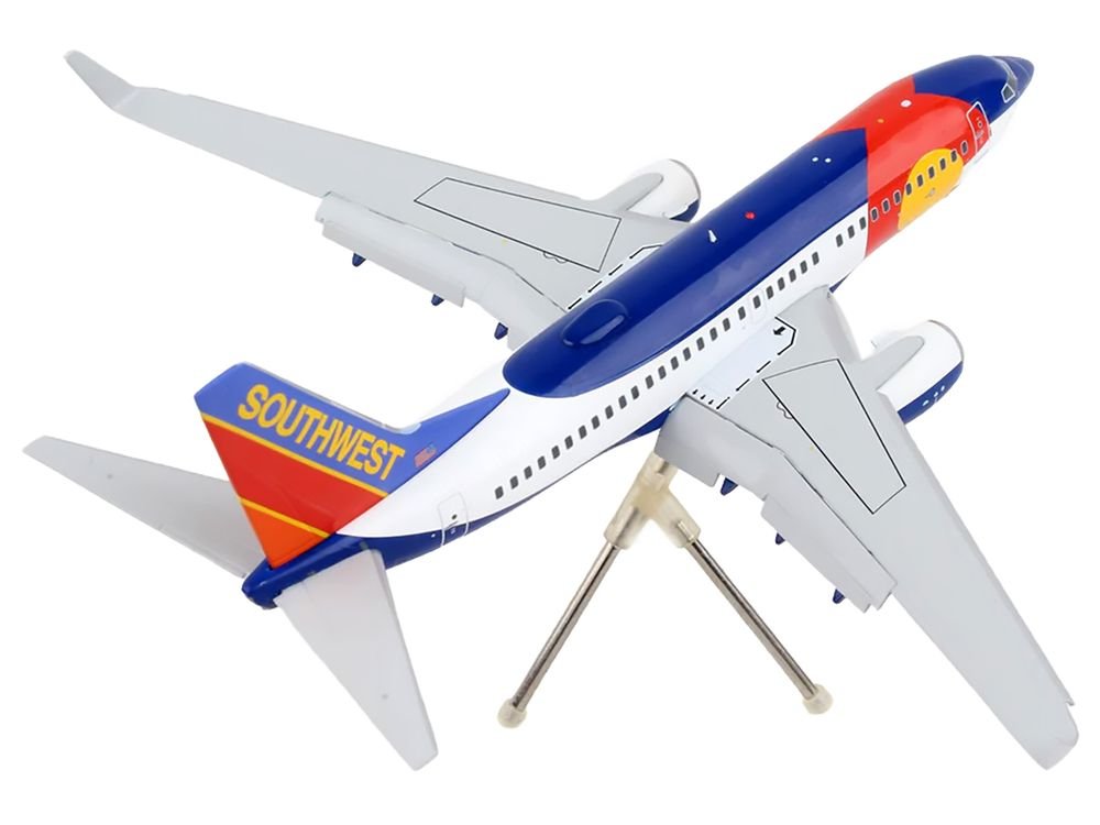Boeing 737-700 Commercial Aircraft with Flaps Down Configuration "Southwest Airlines - Colorado One" (N230WN) White and Blue "Gemini 200" Series 1/200 Diecast Model Airplane by GeminiJets view 3