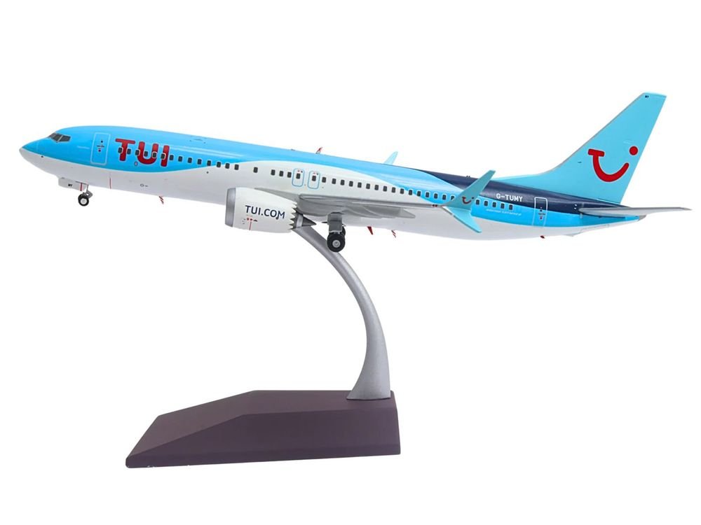Boeing 737 MAX 8 Commercial Aircraft "TUI Airways" (G-TUMY) Blue and White "Gemini 200" Series 1/200 Diecast Model Airplane by GeminiJets view 2
