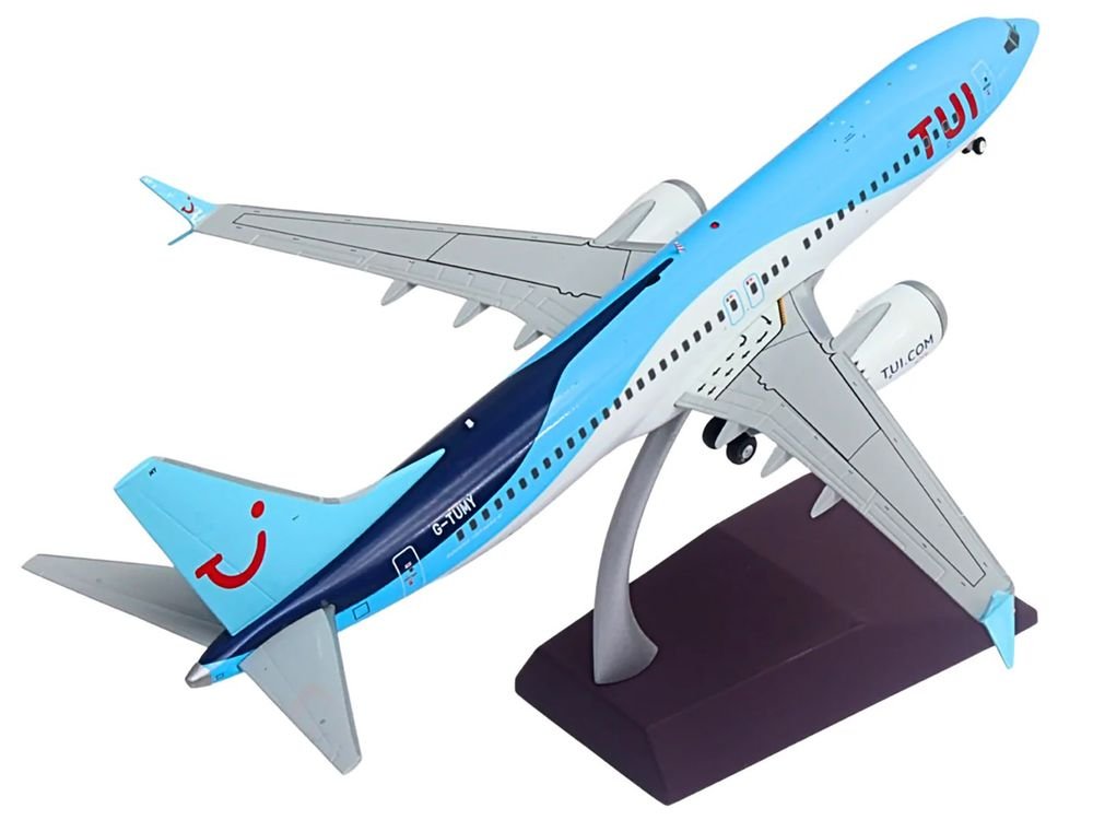 Boeing 737 MAX 8 Commercial Aircraft "TUI Airways" (G-TUMY) Blue and White "Gemini 200" Series 1/200 Diecast Model Airplane by GeminiJets view 3
