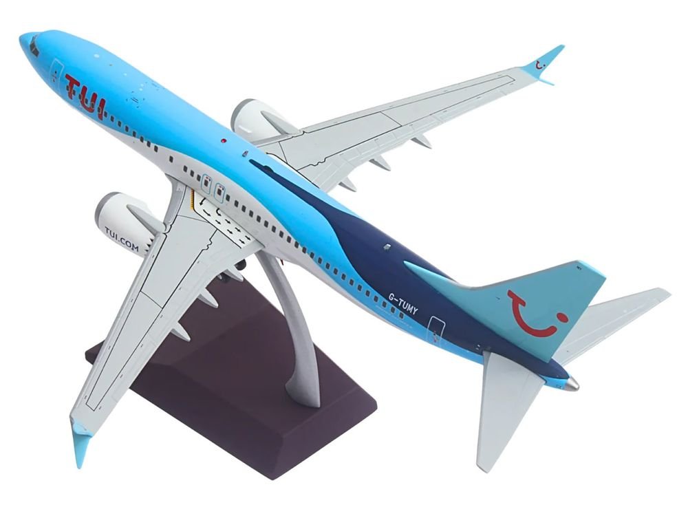 Boeing 737 MAX 8 Commercial Aircraft "TUI Airways" (G-TUMY) Blue and White "Gemini 200" Series 1/200 Diecast Model Airplane by GeminiJets view 4