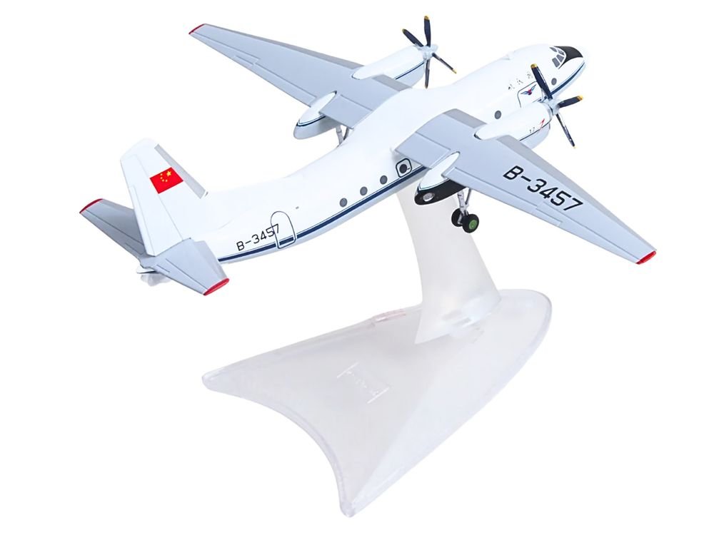 Xian Y-7 Commercial Aircraft "CAAC Airlines" (B-3457) White with Blue Stripes 1/200 Diecast Model by Herpa view 4